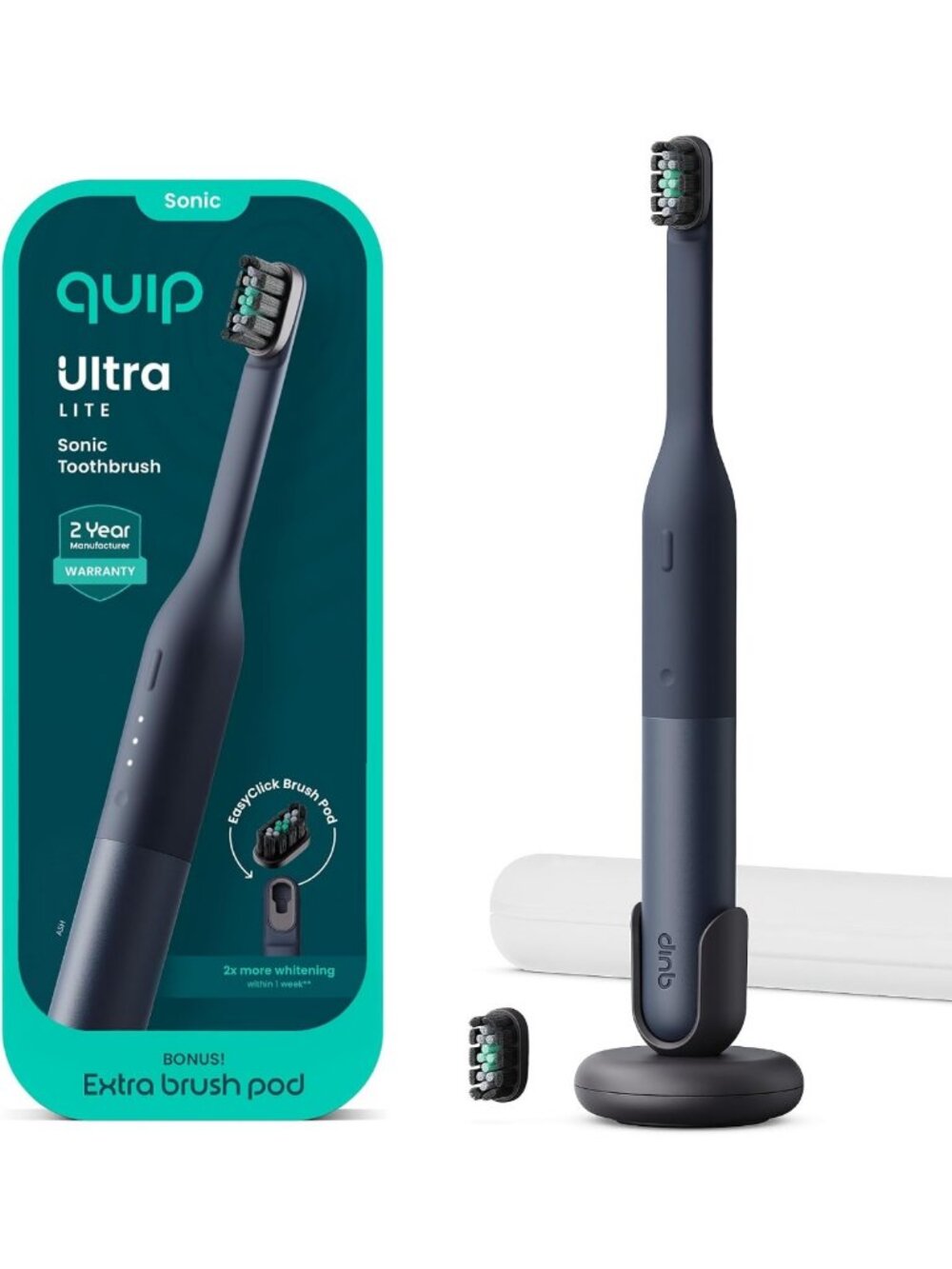 Sonic Electric Toothbrush with 3 Modes & Mirror Mount - Ultra Lite, Ash Color
